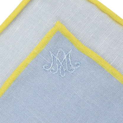 Auspice Maria Embroidered Linen Pocket Square